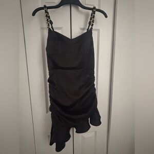 NWT DO+BE Black Mini Dress with Ruched Design